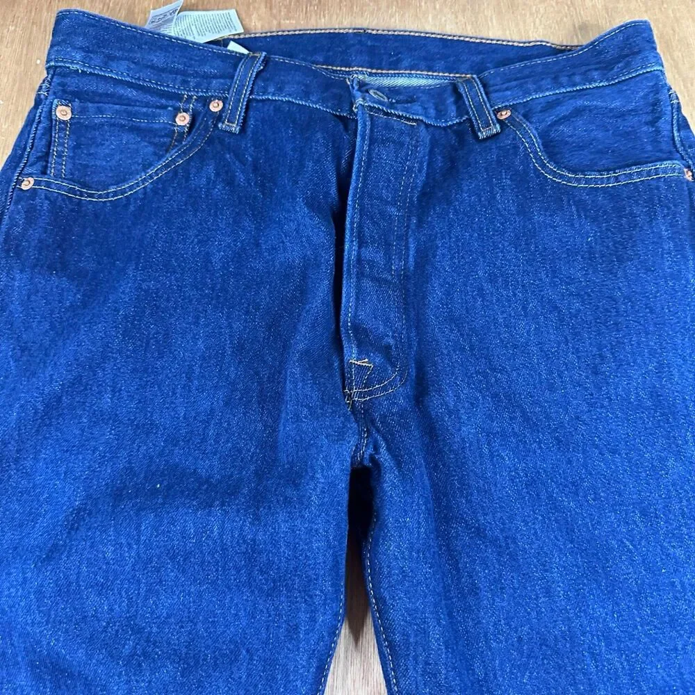 Levi’s 501 Jeans 36x33 Dark Wash Straight Leg Button Fly Altered